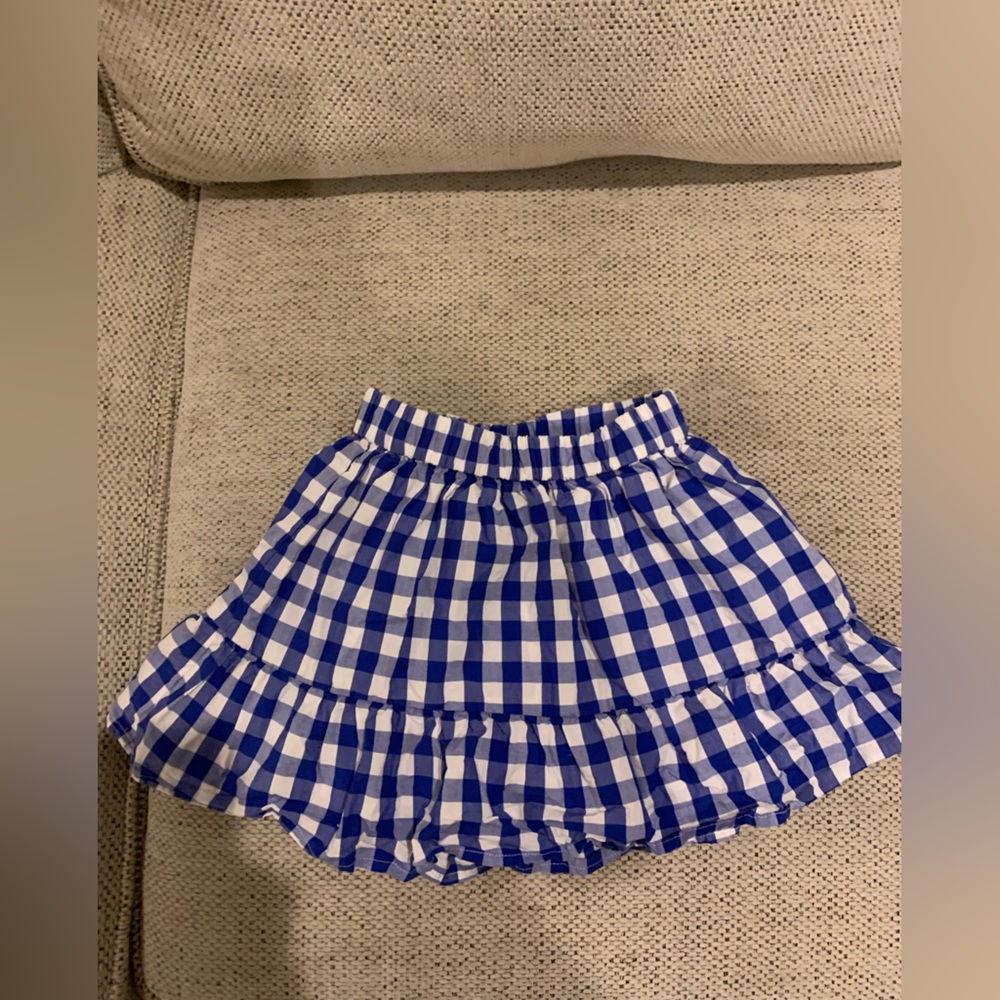 Crewcuts adorable blue gingham skirt size 4-5
